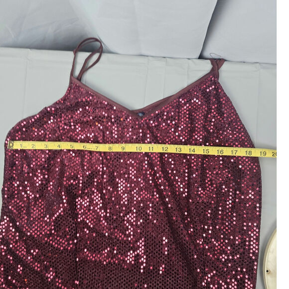 VINTAGE Y2K VENEZIA  SPAGHETTI STRAP TANK TOP SEQUINS CLUB Med.-Large See Photos - Picture 8 of 9